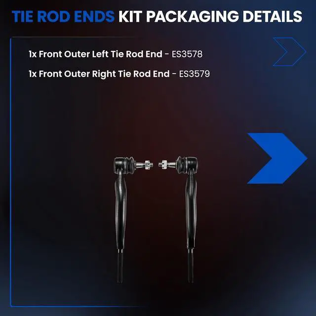 Alt view image 4 of 7 - 2-PC Tie Rod Ends Kits Compatible with Chevy Trailblazer 2002,1xOuter tie rod ES3578,1xOuter tie rod ES3579