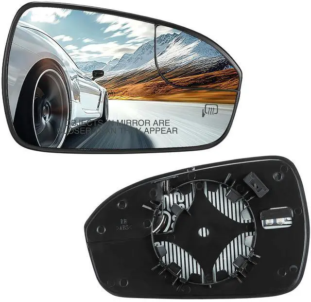 Main image of Passenger Right Side Heated Mirror Glass DS7Z-17K707-B DS7Z17K707B Compatible With Ford Fusion 2013-2020 Passenger Right Side Rear View Mirror Convex Glass with Rear Holder & Backing Plate