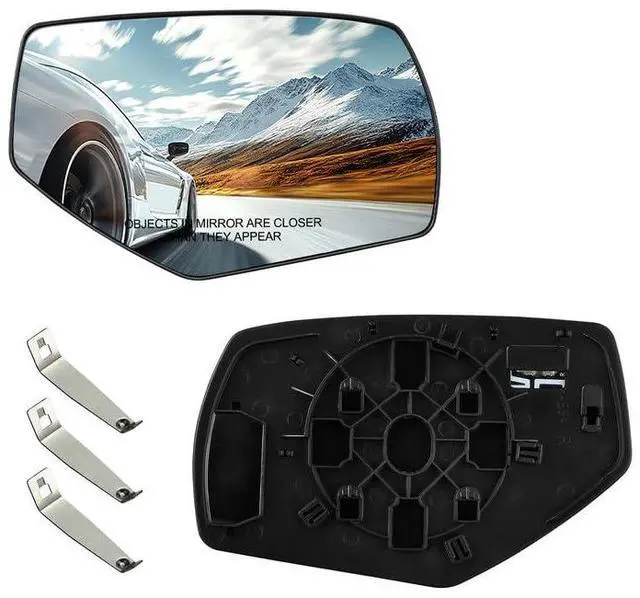 Main image of Passenger Right Side Heated Mirror Glass Compatible With Chevy Silverado 1500 Sierra 1500 2014-2018 Mirrors, Side Rearview Mirror Convex Glass with Backing Plate Replaces GM1325145 22919746