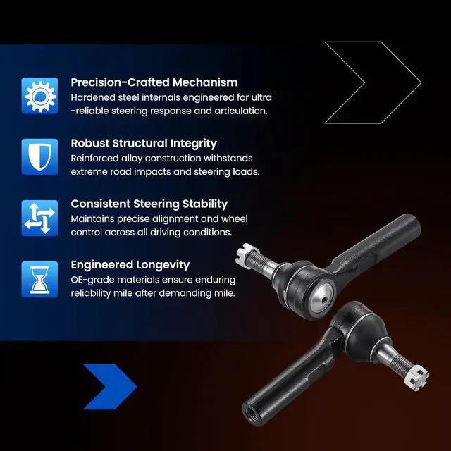 Alt view image 6 of 7 - 2-PC Tie Rod End Compatible with Chevy Silverado1500 HD 2001-2006,2xOuter tie rod ES3609,Compatible with Chevy AVALANCHE 2500 2002-2006