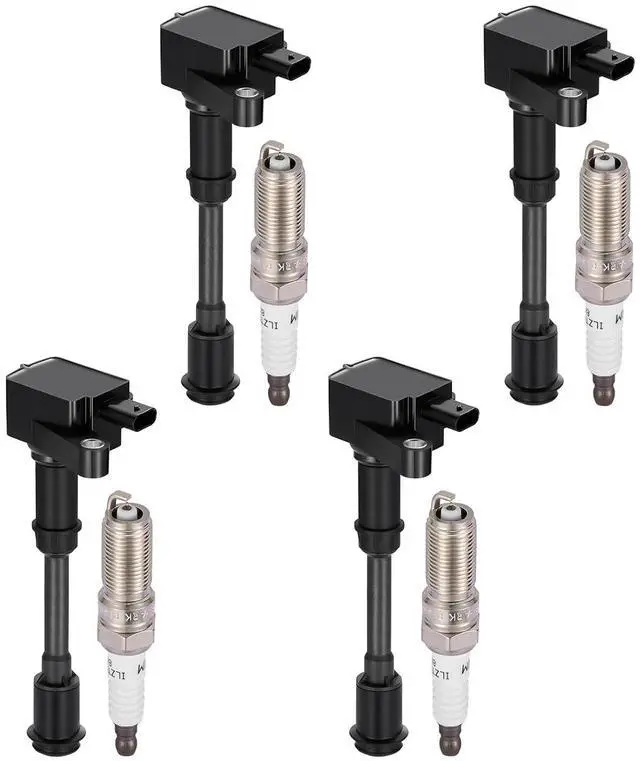 Main image of Ignition Coil UF674 & Spark Plug 94769 Kit For Ford Escape 2013-2016, Fiesta 2014-2019, Fusion 2013-2014, Transit Connect 2014-2016 1.6L L4 Replaces 5C1887, GN10644 (4 Coils & 4 Plugs)