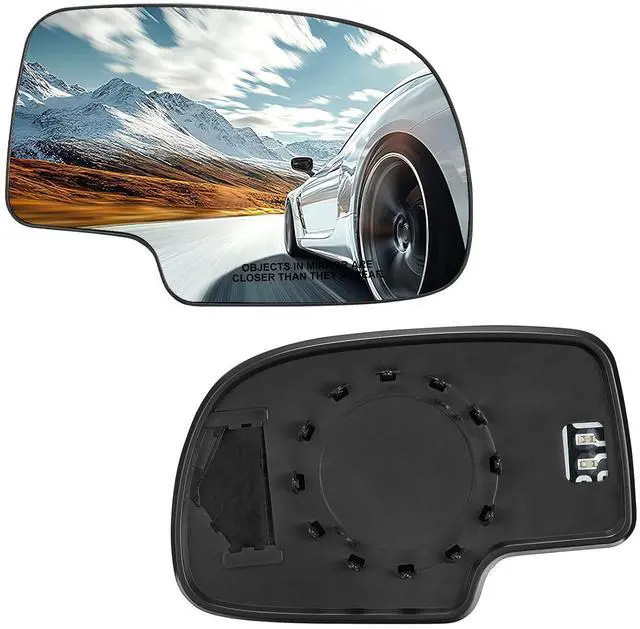 Main image of Passenger Right Side Heated Mirror Glass 88986363 Compatible With Cadillac Escalade Avalanche Tahoe Suburban Yukon Chevy GMC Silverado Sierra 1500 2500 Convex Glass with Backing Plate