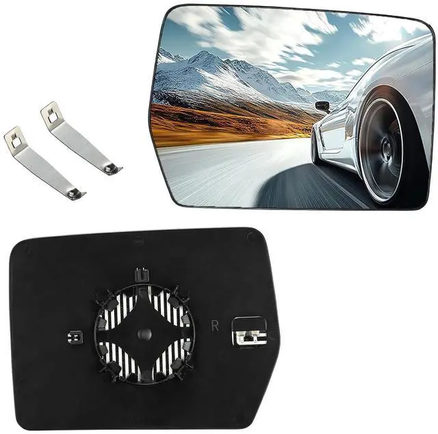 Main image of Passenger Right Side Heated Mirror Glass Compatible With Ford F150 F-150 2004-2014 Passenger Right Side Rearview Mirror Convex Glass with Rear Holder Replaces 4L3Z-17K707-DA 4L3Z17K707DA