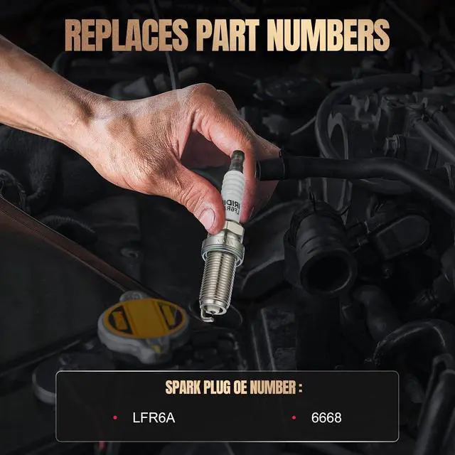 Alt view image 3 of 7 - LFR6A Iridium Spark Plugs 4 Pack Compatible with Yamaha WaveRunner FX FX Cruiser WaveRunner GP1800R VX Cruiser VX Limited 2020 2021 2022 2020-2022 replacement for 6668 Spark Plug