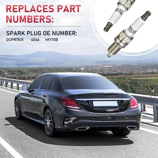 Alt view image 4 of 7 - DCPR7EIX Iridium Spark Plugs 4 Pack Compatible with Harley-Davidson Sportster 1200 1988-2016 Sportster 883 1986-2016 Replacement for 6046 HF170B Spark Plug