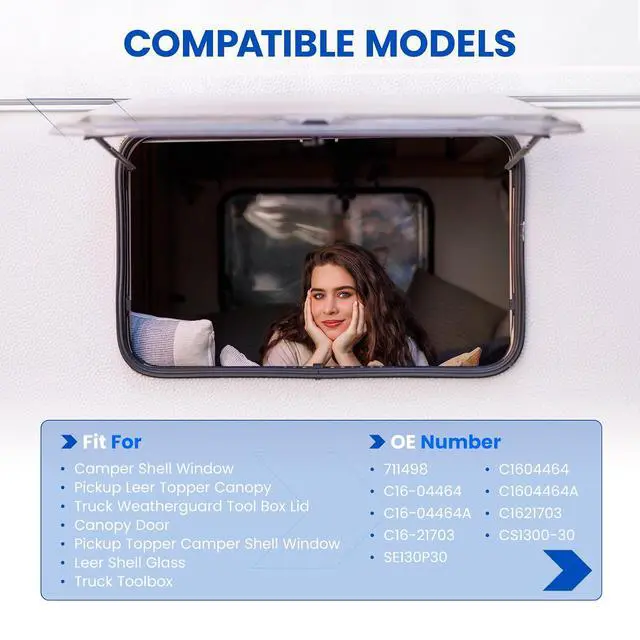 Alt view image 3 of 7 - C16-04464 13 inch 30Lb/133N Gas Struts Shock 13" 30lb Gas Spring Lift Support for Camper Shell Window Pickup Leer Topper Canopy Truck Weatherguard Tool Box Lid C16-04464A C1604464, 2 Pcs Set