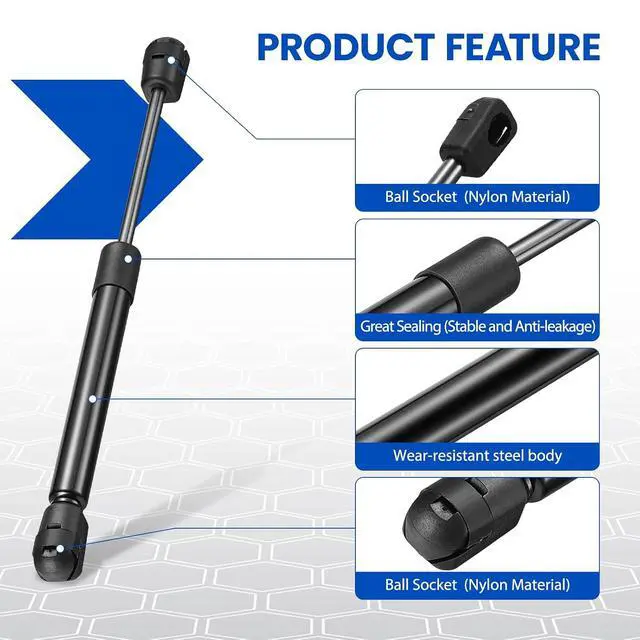 Alt view image 4 of 7 - 4058 10 inch 35Lb/156N Gas Struts Shock 10" 35lb Gas Spring Lift Support for Toolbox,Truck Cap,Cabinets Lid or Door,Camper Shell,Wooden Box,Topper Window,RV Vehicles,ATV Vhicles, 2 Pcs Set