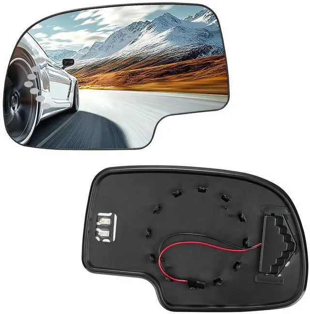 Main image of Driver Left Side Heated Mirror Glass 88944391 Compatible With Cadillac Escalade Compatible With GMC Yukon Sierra 1500 Chevy Avalanche Silverado Suburban Tahoe 2003-2007 with Signal light