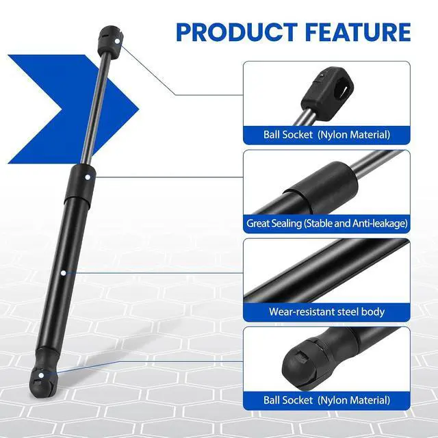 Alt view image 4 of 7 - C16-04464 13 inch 30Lb/133N Gas Struts Shock 13" 30lb Gas Spring Lift Support for Camper Shell Window Pickup Leer Topper Canopy Truck Weatherguard Tool Box Lid C16-04464A C1604464, 2 Pcs Set