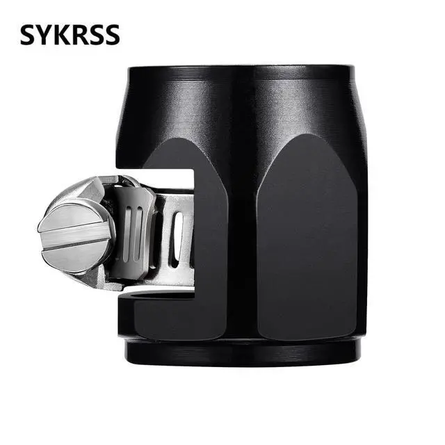 Alt view image 2 of 7 - Flexible Rubber Clamps - 8an Hose Finisher Clamp with Screw Band, 4Pcs/Pack Black Aluminum Connectors, Great for Fuel Line, Diesel/Gas/Air/Water/Oil Hoses
