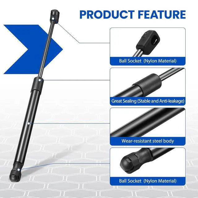Alt view image 4 of 7 - C16-23993 C16-22331 16 inch 45Lb/200N Gas Struts Shock 16" 45lb Gas Spring Lift Support for Leer Camper Shell Topper Rear Window Truck Canopy Cap Lid Pickup Toolbox Cabinet Door, 2 Pcs Set