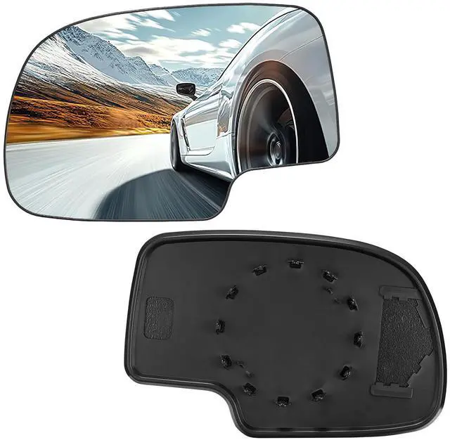 Main image of Driver Left Side Mirror Glass 12477843 Compatible With 1999-2007 Silverado Sierra 1500 2500 3500 Chevy Avalanche Suburban Tahoe Yukon Escalade Driver Left Side Mirror with Backing Plate