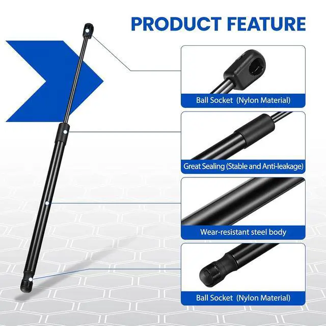 Alt view image 4 of 7 - C16-17566 20 inch 150Lb/667N Gas Struts Shock Gas Spring Lift Support for Heavy Duty Bench Box Lid Floor Hatch Cover Truck Camper RV Bed Truck Tonneau Cover Camper Window Trap Door, 2 Pcs Set