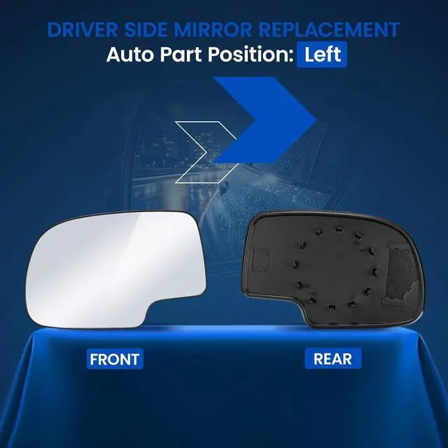 Alt view image 2 of 7 - Driver Left Side Mirror Glass 12477843 Compatible With 1999-2007 Silverado Sierra 1500 2500 3500 Chevy Avalanche Suburban Tahoe Yukon Escalade Driver Left Side Mirror with Backing Plate