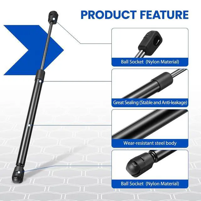 Alt view image 4 of 7 - C16-22127 15 inch 50Lb/222N Gas Struts Shock 15" Lift Support for are Leer Snugtop Truck Camper Shell Topper Rear Window Boat Truck Canopy Cap RV Bed Storage ToolBox Lid Cabinet Trap Door, 2pcs
