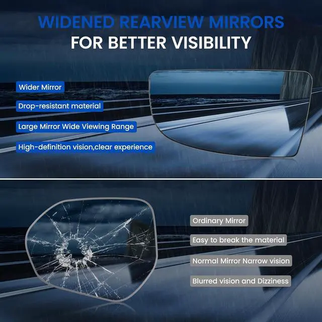 Alt view image 5 of 7 - Driver Left Side Lower Mirror Glass BK3Z17K707A Compatible With Ford Transit T150 T250 T350 Tow Mirror 2015-2022 Driver Left Side Lower Convex Glass with Rear Holder & Backing Plate