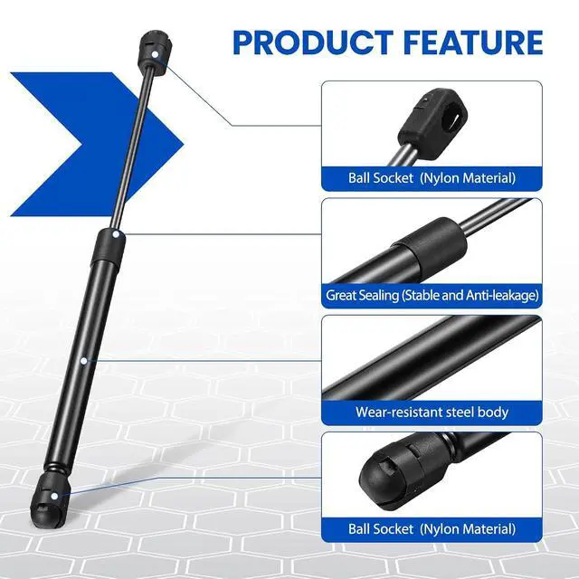 Alt view image 4 of 7 - C16-23070 13 inch 28Lb/125N Gas Struts Shock 13" 28lb Gas Spring Lift Support for Leer ATC Camper Shell Truck Topper Cap Canopy Door Windows Toolbox Snugtop Replacement Parts, C1623070, 2pcs