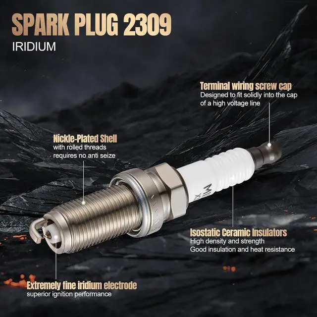 Alt view image 2 of 7 - 2309 Iridium Spark Plugs 4 Pack Compatible with Mitsubishi Lancer Compatible with YAMAHA FC1800 FC1800A WAVERUNNER FX CRUISER SVHO GX1800 WAVERUNNER FZR GX1800A WAVERUNNER FZS All Engine