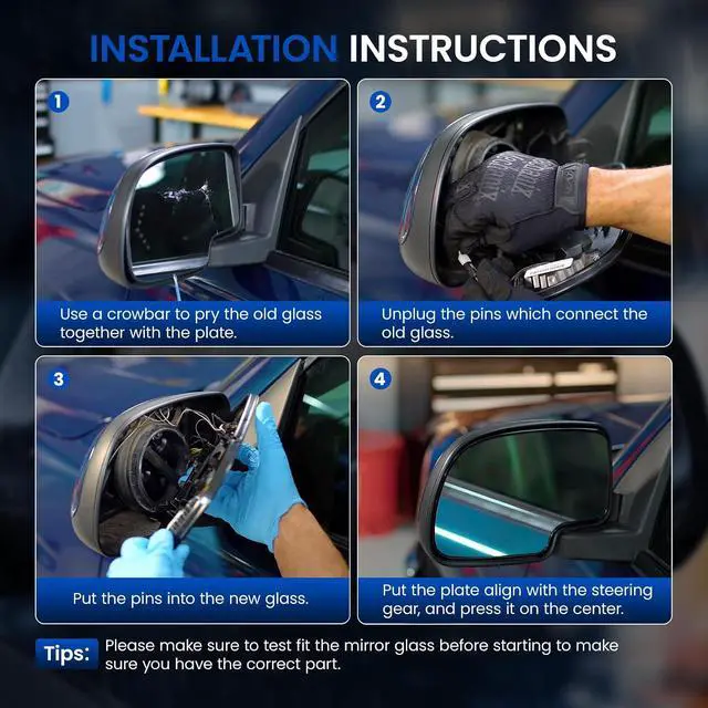 Alt view image 7 of 7 - Driver Left Side Lower Mirror Glass 68067731AA Compatible With Dodge Ram 1500 2500 3500 4500 5500 Towing Mirror 2010-2018, Left Side View Convex Lower Glass with Rear Mounting Bracket