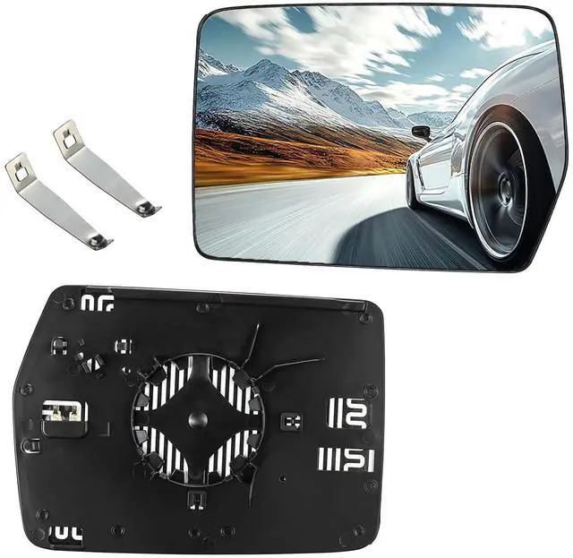 Main image of Driver Left Side Heated Mirror Glass 4L3Z-17K707-DB 4L3Z17K707DB Compatible With Ford F150 2004-2014, Driver Left Exterior Side Rearview Mirror Glass with Rear Holder & Backing Plate