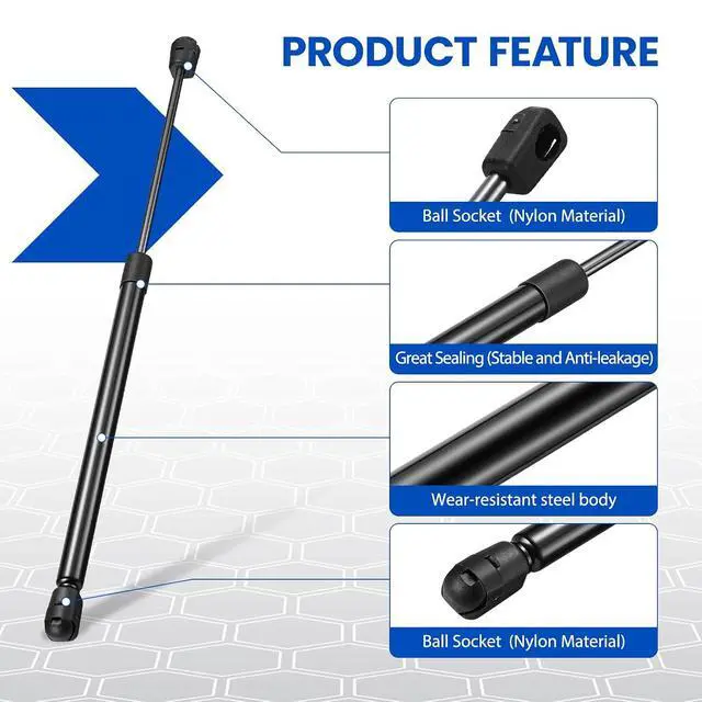 Alt view image 4 of 7 - C16-06867 17 inch 60Lb/267N Gas Struts Shock 17" 60lb Gas Spring Lift Support for Camper Shell Window Pickup Leer Topper Canopy Truck Weatherguard Tool Box Lid C1606867, 2 Pcs Set