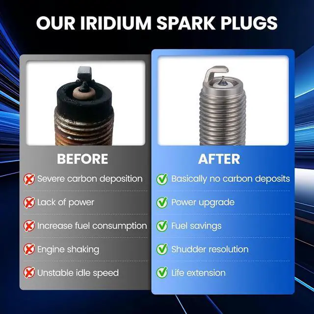 Alt view image 6 of 7 - 6289 Iridium Spark Plugs 4 Pack - Compatible with Suzuki Kawasaki Yamaha Husqvarna for Universal Motorcycle - Replaces CR9EIA-9 Spark Plug