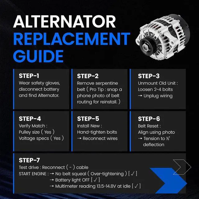 Alt view image 6 of 7 - 23999 Alternator for Chevrolet Matiz 2011-2015 1.0L L4, 65A | For Pontiac Matiz 2006-2010, 12V, CW Clockwise Rotation, S4 Pulley, Internal Fan, Internal Regulator