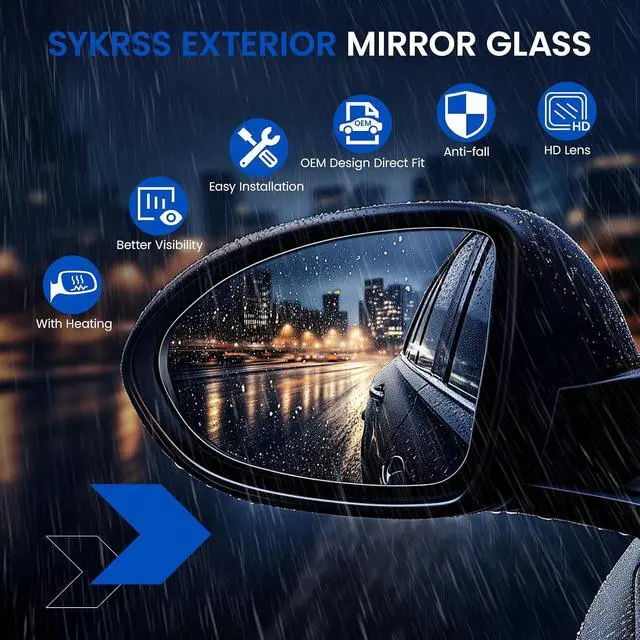 Alt view image 4 of 7 - Driver Left Side Heated Mirror Glass 4L3Z-17K707-DB 4L3Z17K707DB Compatible With Ford F150 2004-2014, Driver Left Exterior Side Rearview Mirror Glass with Rear Holder & Backing Plate