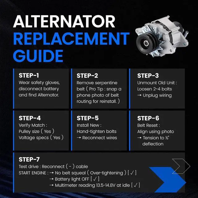 Alt view image 6 of 7 - 12097 Alternator for Isuzu NPR 1990-1997 3.9L L4, 70A | For GMC W4500 Forward 1992-1998, W3500 Forward 1995-1996, For Chevrolet W3500 Tiltmaster 1995-1996, 12V, CW, 2-Groove