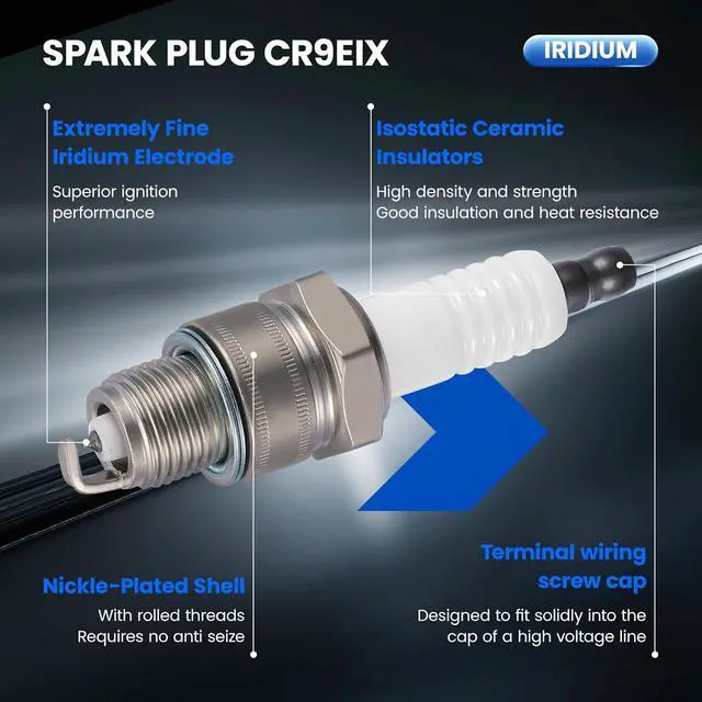 Alt view image 3 of 7 - 4495 Marine Spark Plugs 4 Pack for Mercury Outboard Motor - Compatible with 25HP 40HP 50HP 60HP 80HP 115HP 125HP 225HP,2-Stroke & 4-Stroke,Jet & Sea Pro Models - Replaces BPZ8HN10 Spark Plug