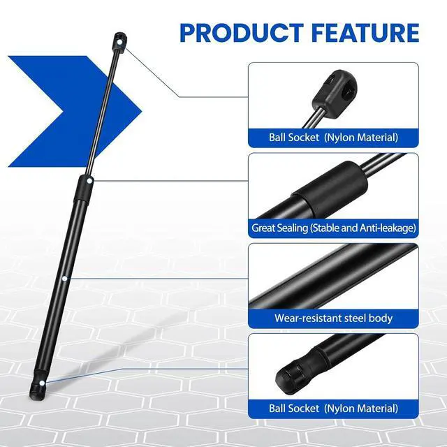 Alt view image 4 of 7 - C16-08055 20 inch 120Lb/533N Gas Struts Shock Gas Spring Lift Support for Camper Shell Awning Snugtop Topper Canopy Truck Cap Pickup Canopy are Leer Truck Tonneau Cover C1608055, 2 Pcs Set