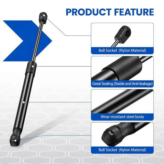 Alt view image 4 of 7 - SX140P10 14 inch 10Lb/45N Gas Struts Shock Gas Spring Lift Support for Camper Shell Tool Box Lid Cabinet Door Storage Box Lid Hammerhead Toolbox Pickup Canopy Floor Hatch Trap Door, 2 Pcs Set