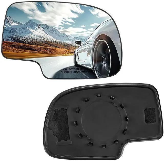 Main image of Passenger Right Side Mirror Glass 12477844 Compatible With Cadillac Escalade Chevy Silverado 1500 2500 3500 Avalanche Suburban Tahoe Sierra Yukon Right Side Convex Mirror with Backing Plate