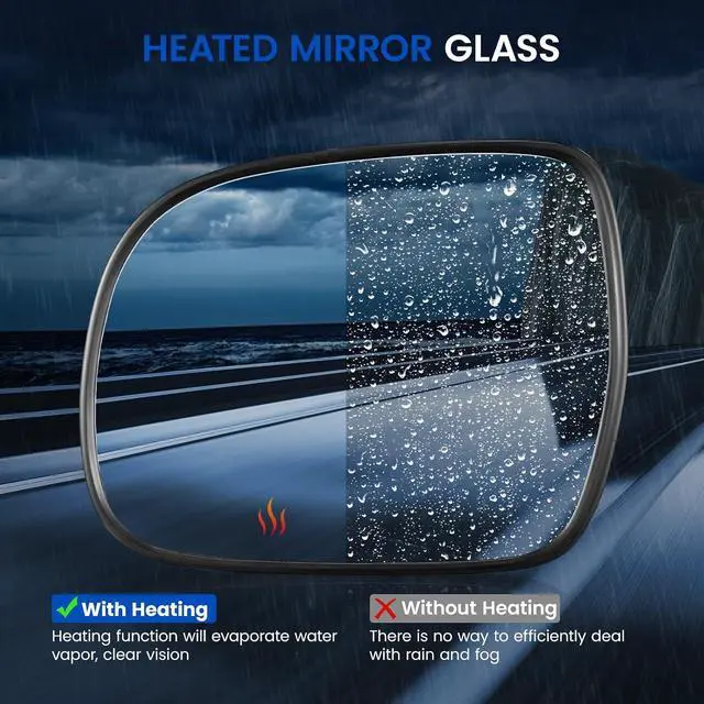 Alt view image 4 of 7 - Driver Left Side Heated Mirror Glass Compatible With Lexus RX350 2007-2009 RX330 2004-2006 RX400h 2006-2009 Driver Left Side Rear View Mirror Convex Glass with Rear Holder