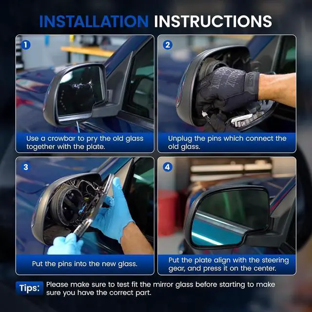 Alt view image 7 of 7 - Driver Left Side Heated Mirror Glass Compatible With Lexus RX350 2007-2009 RX330 2004-2006 RX400h 2006-2009 Driver Left Side Rear View Mirror Convex Glass with Rear Holder