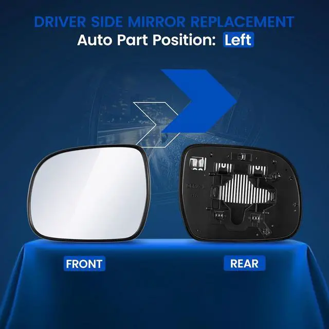 Alt view image 2 of 7 - Driver Left Side Heated Mirror Glass Compatible With Lexus RX350 2007-2009 RX330 2004-2006 RX400h 2006-2009 Driver Left Side Rear View Mirror Convex Glass with Rear Holder