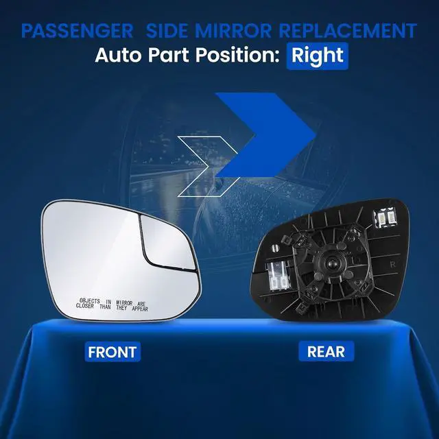 Alt view image 2 of 7 - Passenger Right Side Heated Mirror Glass Compatible With Toyota RAV4 Mirrors 2016 2017 2018 Passenger Right Side Convex Glass Rear View Mirror with Backing Plate Replaces 87931-42D50