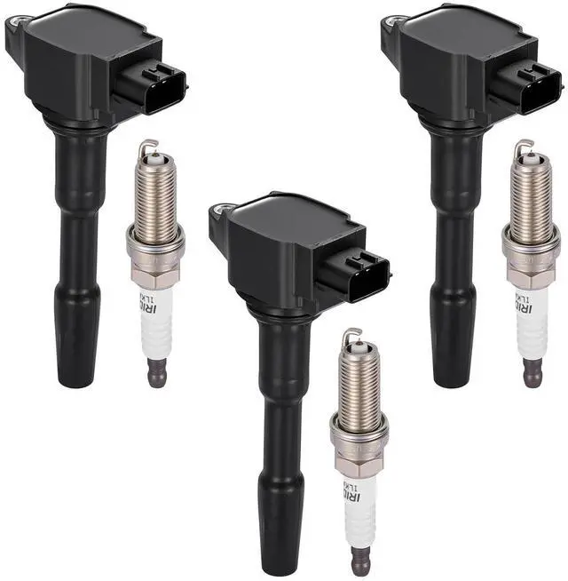 Main image of Ignition Coil UF808 & Spark Plug 91121 Kit For Smart Fortwo 2016-2017 0.9L L3 Replaces C987, 2819060000 (3 Coils & 3 Plugs)