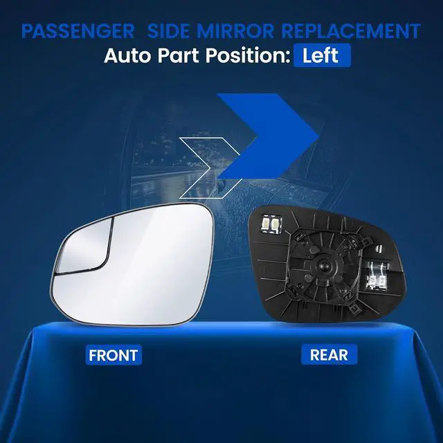 Alt view image 2 of 7 - Driver Left Side Heated Mirror Glass Compatible With Toyota RAV4 Mirrors 2016 2017 2018 Driver Left Side LH Flat Glass Rear View Mirror with Backing Plate Replaces 87931-42D50