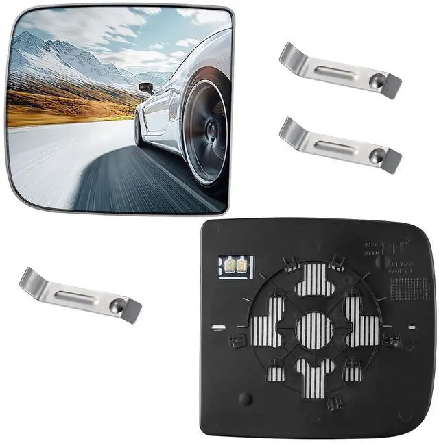 Main image of Passenger Upper Side Heated Mirror Glass Compatible With Dodge Ram 1500 2500 3500 2010-2020 Passenger Right Side Rear View Mirror Flat Glass with Backing Plate Replaces 68067728AA CH1325128