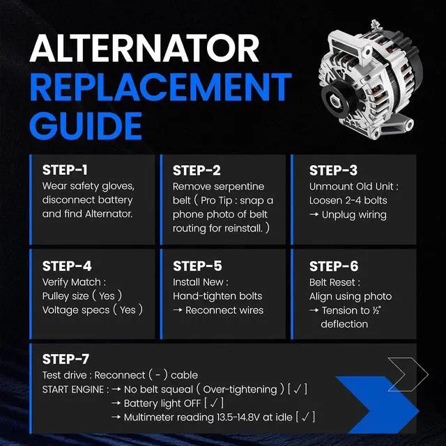 Alt view image 6 of 7 - 15923218 Alternator for Chevrolet HHR 2008-2011 2.2L L4, 130A | For Chevrolet HHR 2008-2011, 12V, CW Clockwise Rotation, S5 Pulley, Internal Fan, Internal Regulator,
