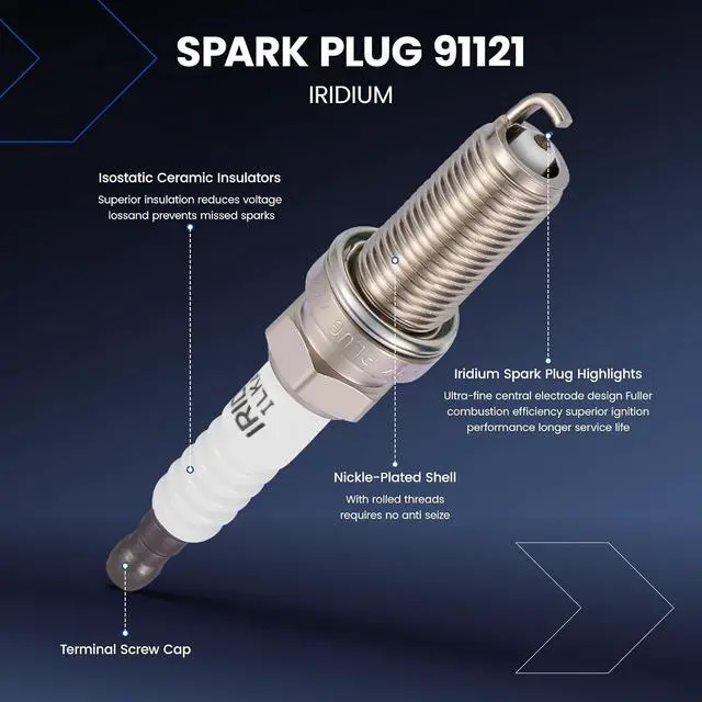 Alt view image 5 of 7 - Ignition Coil UF808 & Spark Plug 91121 Kit For Smart Fortwo 2016-2017 0.9L L3 Replaces C987, 2819060000 (3 Coils & 3 Plugs)
