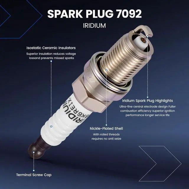 Alt view image 5 of 7 - Ignition Coil UF365 & Spark Plug 7092 Kit For Volvo S40 2000-2004 & V40 2000-2004 1.9L L4 Replaces 1275602, 30875593, GN10422 (4 Coils & 4 Plugs)