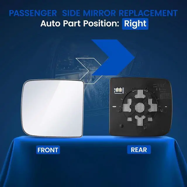 Alt view image 2 of 7 - Passenger Upper Side Heated Mirror Glass Compatible With Dodge Ram 1500 2500 3500 2010-2020 Passenger Right Side Rear View Mirror Flat Glass with Backing Plate Replaces 68067728AA CH1325128