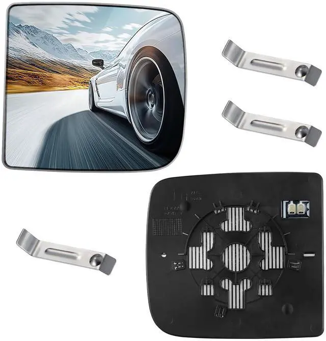Main image of Driver Left Side Upper Heated Mirror Glass 68067727AA CH1324127 Compatible With Dodge Ram 1500 2500 3500 2010-2020 Driver Left Side Rear View Mirror Flat Glass with Backing Plate