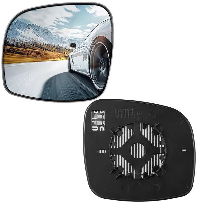 Main image of Driver Left Side Heated Mirror Glass Compatible With Chrysler Town & Country Compatible With Dodge Grand Caravan 2008-2016 Left Side View Mirror Convex Glass with Backing Plate 68026177AB