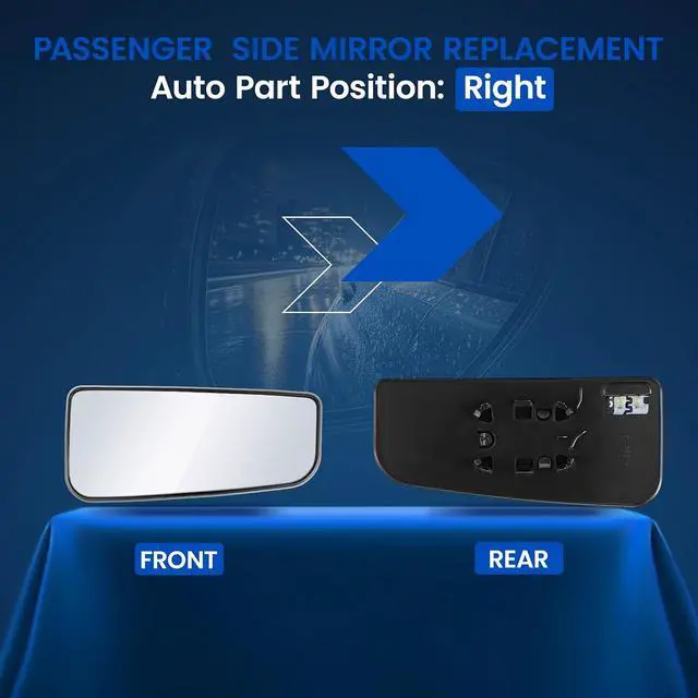 Alt view image 2 of 7 - Passenger Right Side Heated Lower Mirror Glass FL3Z17K707J Compatible With Ford F150 F250 F-350 F-450 F-550 Super Duty 2015-2022, Right Side Rear View Mirror Convex Glass with Backing Plate