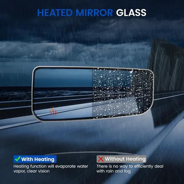 Alt view image 4 of 7 - Passenger Right Side Heated Lower Mirror Glass FL3Z17K707J Compatible With Ford F150 F250 F-350 F-450 F-550 Super Duty 2015-2022, Right Side Rear View Mirror Convex Glass with Backing Plate