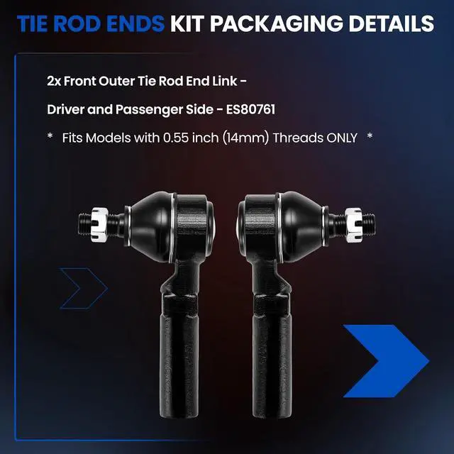 Alt view image 3 of 7 - 2-PC 2xOuter tie rod ES80761 Compatible with CHEVROLET COLORADO 2004-2007,Compatible with GMC CANYON 2004-2007,Compatible with ISUZU I-280 2006