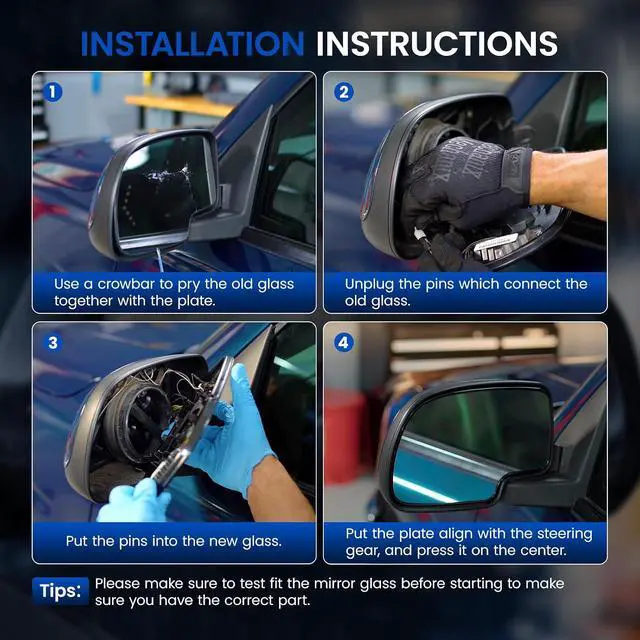 Alt view image 7 of 7 - Passenger Right Side Heated Mirror Glass BB5Z17K707L BB5Z17K707M Compatible With Ford Explorer 2011-2019 Passenger Right Side Rear View Mirror Convex Glass with Rear Holder
